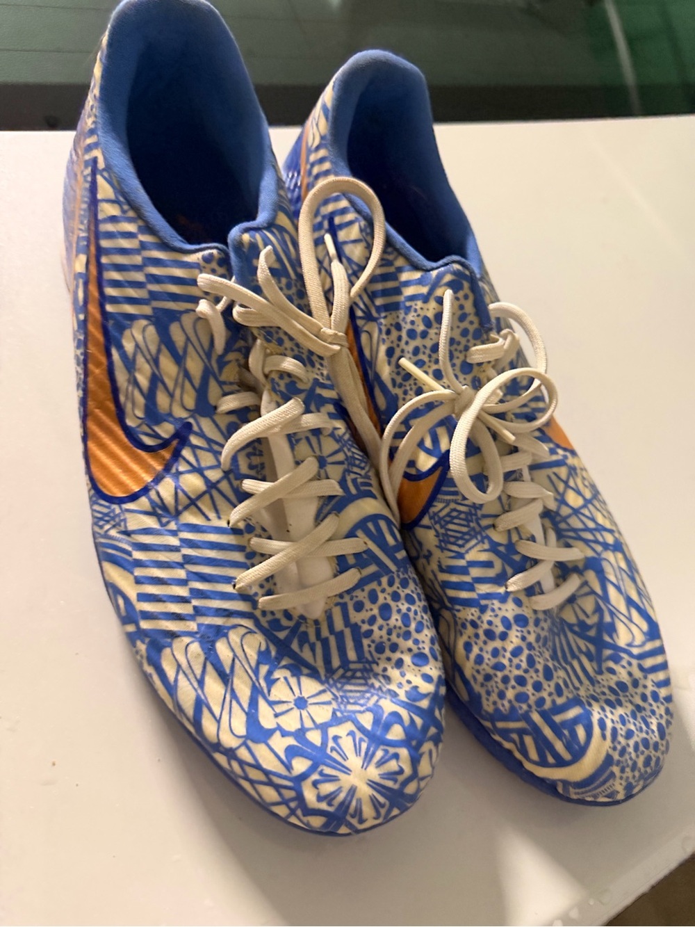 Nike Blue and Gold Graphic athletic shoes CR7